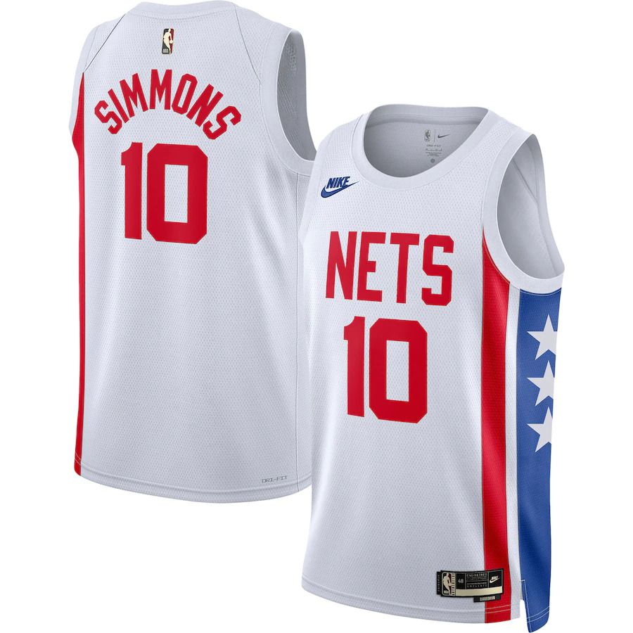 Men Brooklyn Nets #10 Ben Simmons Nike White 2022-23 Swingman NBA Jersey->->NBA Jersey